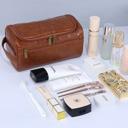 Men PU Vintage Luxury Toiletry Bag Travel Necessary Business Cosmetic Makeup Cases Male Hanging Storage Organizer Wash Bags