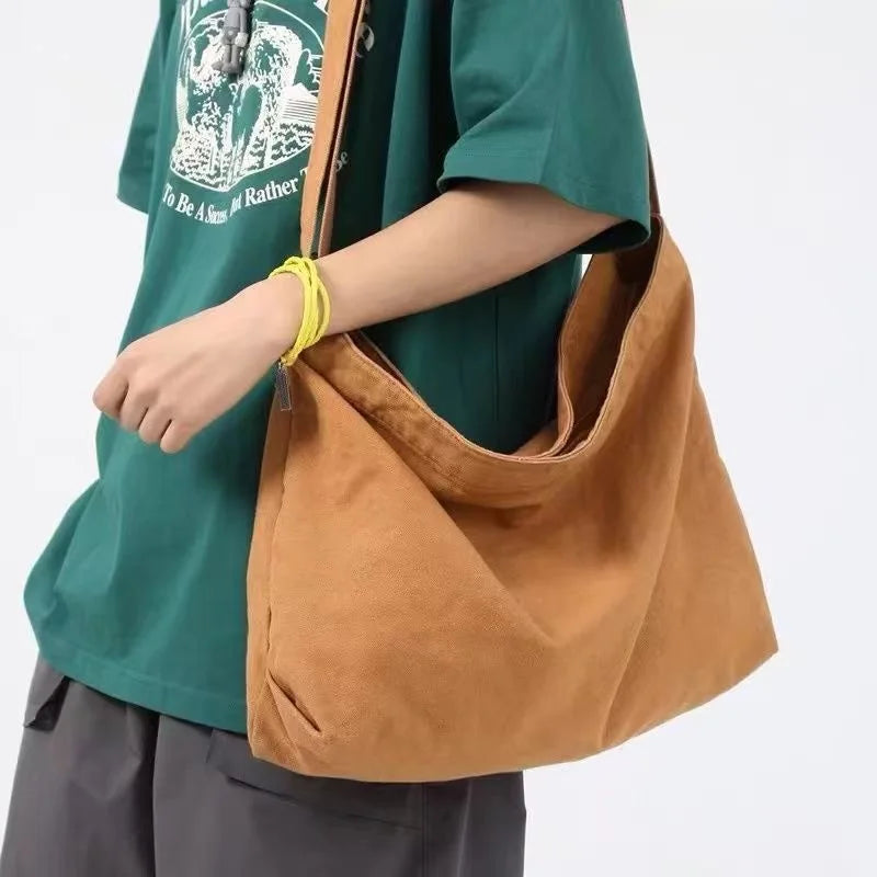 Spring 2026 Japanese Style Canvas Messenger Bag for Men Retro Thickened Sturdy Free Shipping