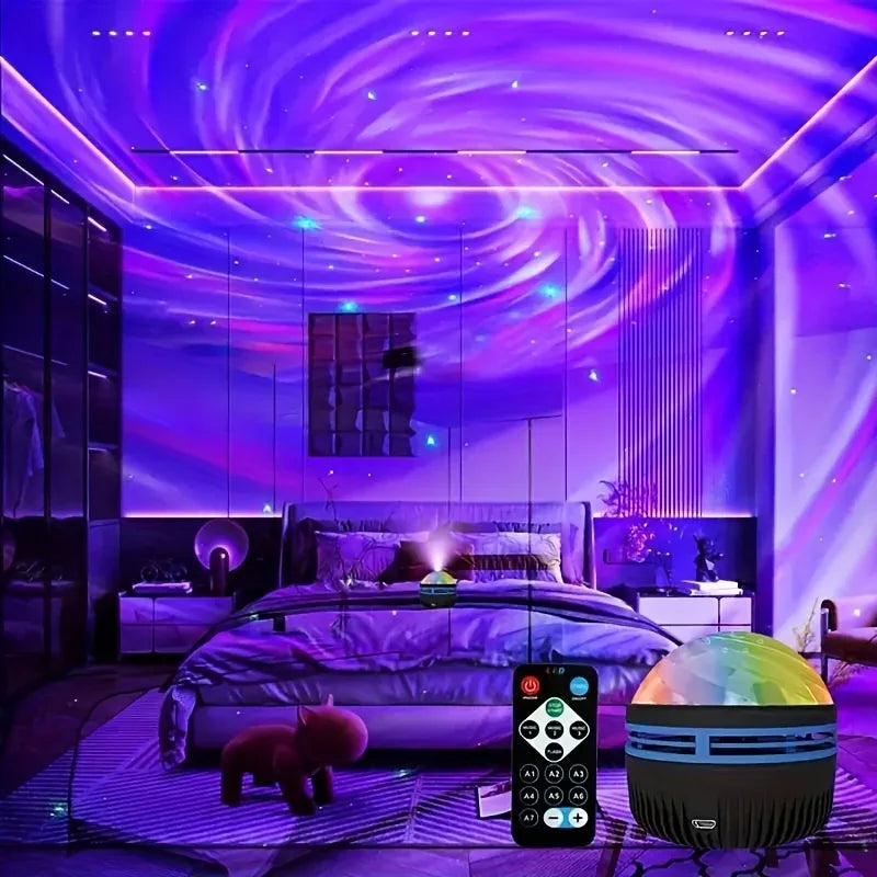 LED NightLights Galaxy Projector Remote Control 5V USB Rechargeable Starry Sky Lamp DMX Sound Active 7 Modes for Kids Room Decor - Urbizia