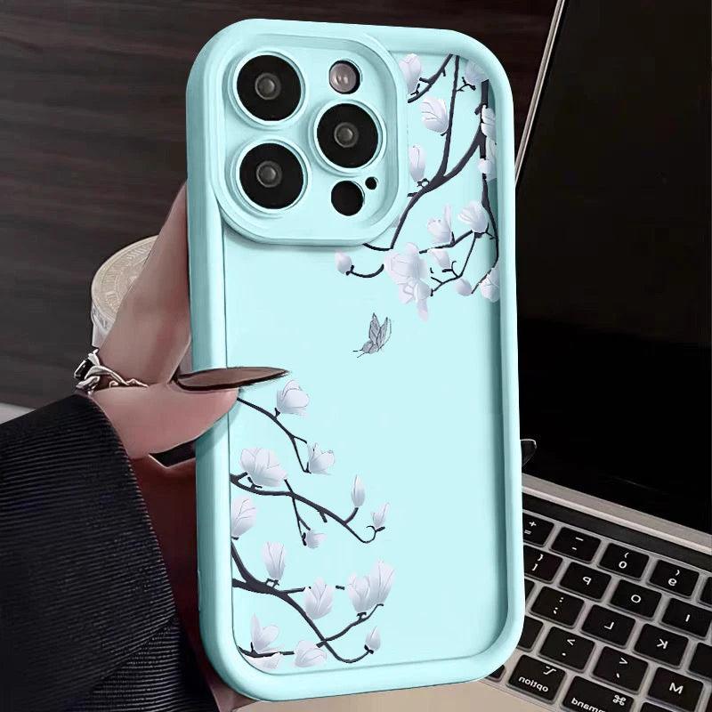 Magnolia Flower Soft TPU Case for iPhone Series