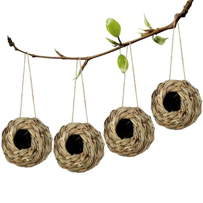 2024 New Birds Nest Bird Cage Grass Egg Cage Bird House Outdoor Decorative Weaved Hanging Parrot Nest Houses Pet Bedroom - Urbizia