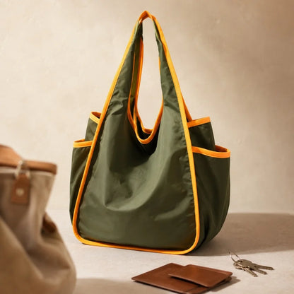 Reusable Grocery Bag Foldable Shopping Bag with Pocket Extra Wide Handle Portable Durable Washable Tote Bags for Women