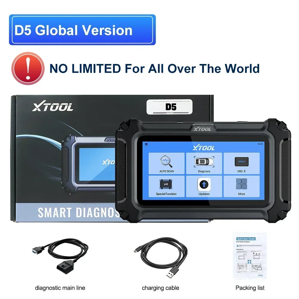 XTOOL D5 OBD2 Car Diagnostic Tool Auto VIN Automotive Scanner OIL Reset Injector Code Built-in FCA/CANFD Lifetime Free Update