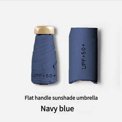 Ultra Light Small Mini Women Five Fold Umbrella Sun Proof Sun Proof Anti UV Sun Rain Dual Use Umbrella Thick Black Glue Pocket S