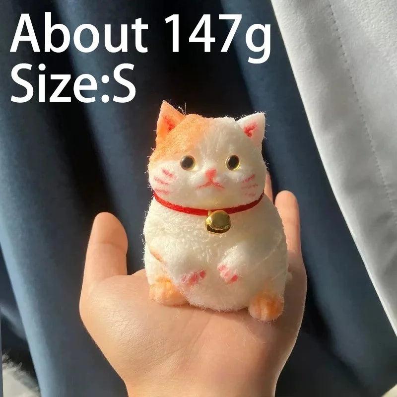 Cute Kawaii Cat Squishy Soft Silicone Stress Relief Squeeze Toy Anxiety Relief Desk Buddy Gift for Kids Adults Desk Decor Gift