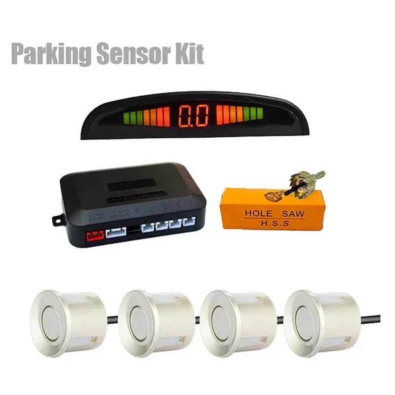 Car LED Parking Sensor Kit with 4 Radar Accurate Digital Display of Obstacle Distance Alarm Parktronic Kit Suitable For Most Car - Urbizia