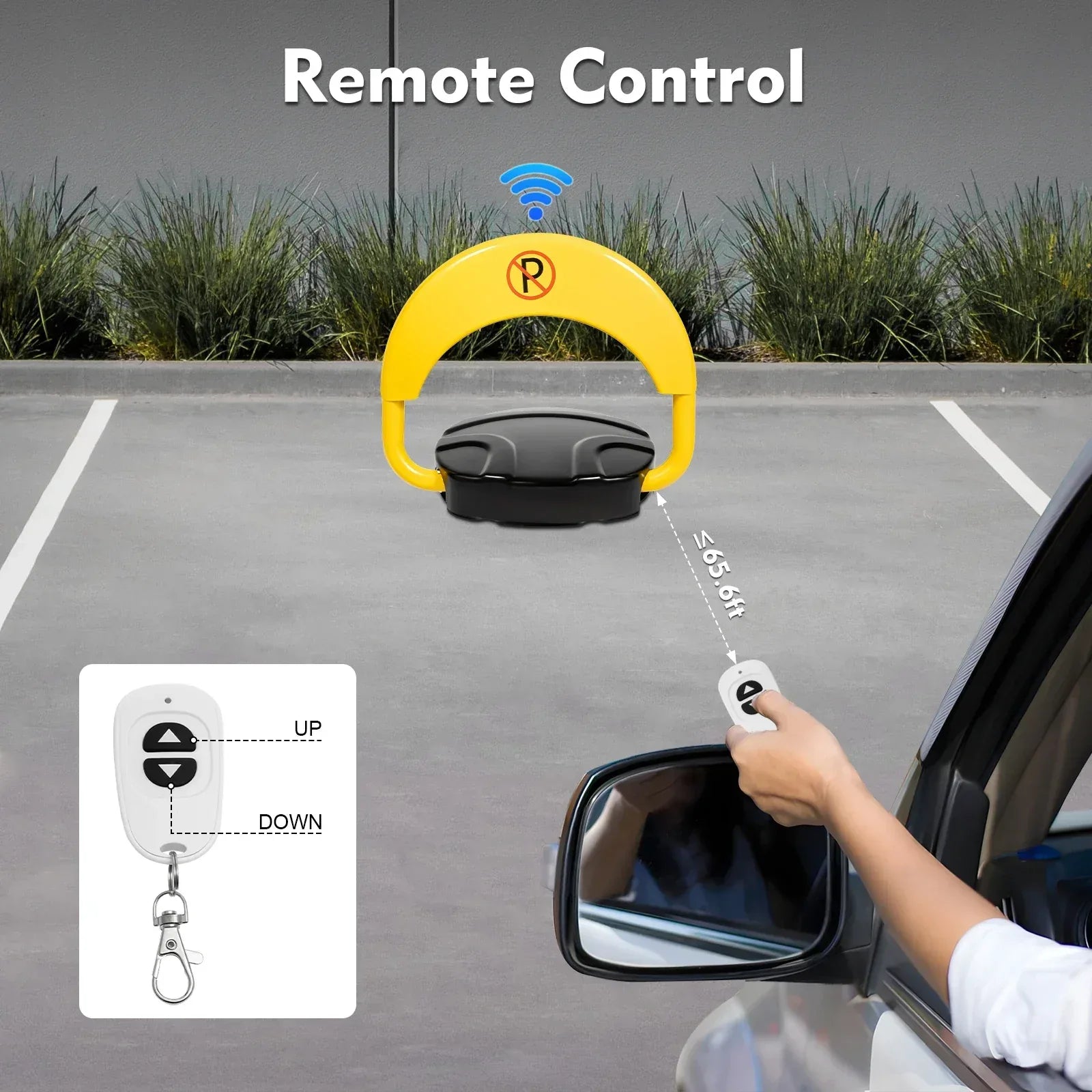 Intelligent Parking Lock with Remote Control 180° Foldable Barrier Auto Sensor Anti-collision Waterproof Lock - Urbizia