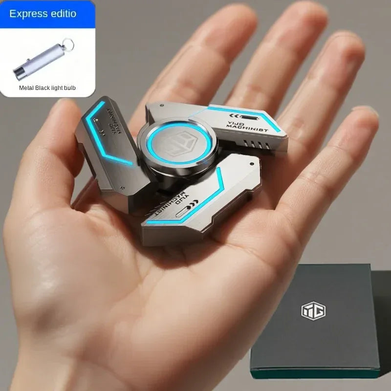 Metal Fidget SpinnerGlow in the dark Quiet Bearings, Stress Relief Toy for Kids & Adults, Cool Gift for Anxiety Relief