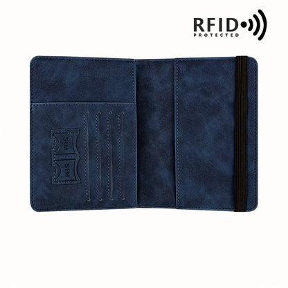 Retro PU Travel Passport Holder, RFID Blocking  Multi-Function Wallet, Passport Covers with Slots for Cards and Personal Items