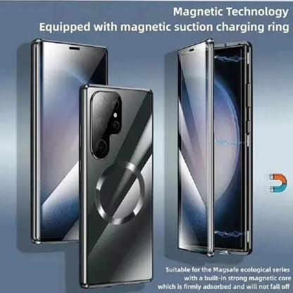 360 ° Full Protection Metal Magnetic Case For Magsafe Samsung Galaxy S26 S25 S24 S23 S22 Ultra Plus Double Sided Snap Lock Cover