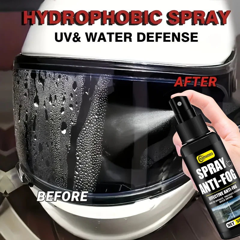 Motorcycle Helmet Anti-Fog Spray, Effectively Prevents Fogging, Enhances Visibility with Durable Nano Coating, Suitable for All