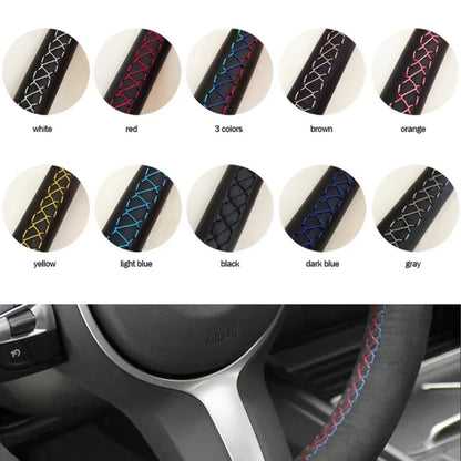 For Volkswagen VW Golf 7 Mk7 Touran Up New Polo Jetta Passat B8 Tiguan Car Steering Wheel Braid Cover Black Artificial Leather