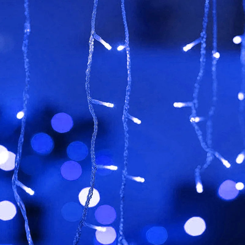 5M LED Curtain Icicle String Lights — Christmas Garland Fairy Light