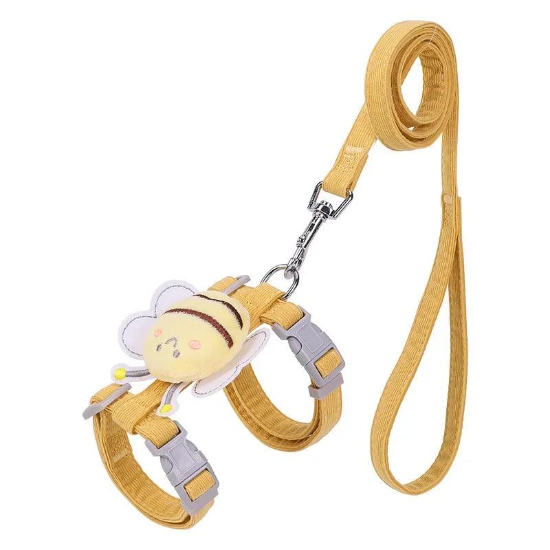Cartoon Bee Cat Harness and Leash Set – Small & Medium Pets