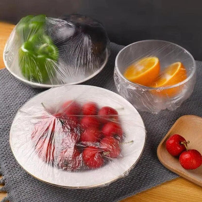 Disposable Elastic Food Covers for Bowls & Plates (100pcs)