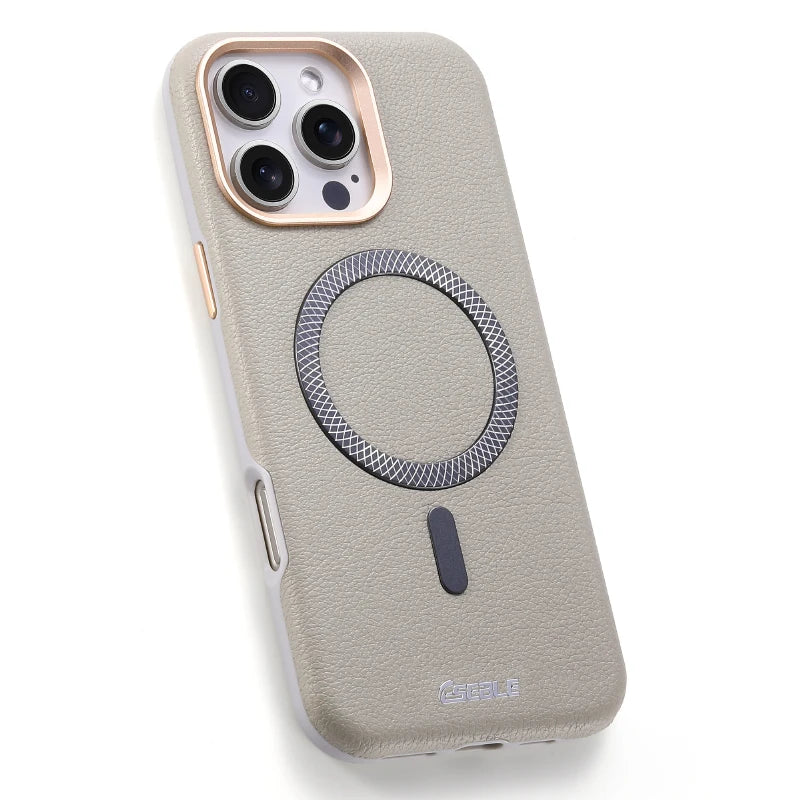 New Luxury Solid Color Leather For Magsafe Magnetic Shockproof Phone Case For iPhone 17 Pro Max 15 13 14 16 Pro Max Bumper Cover