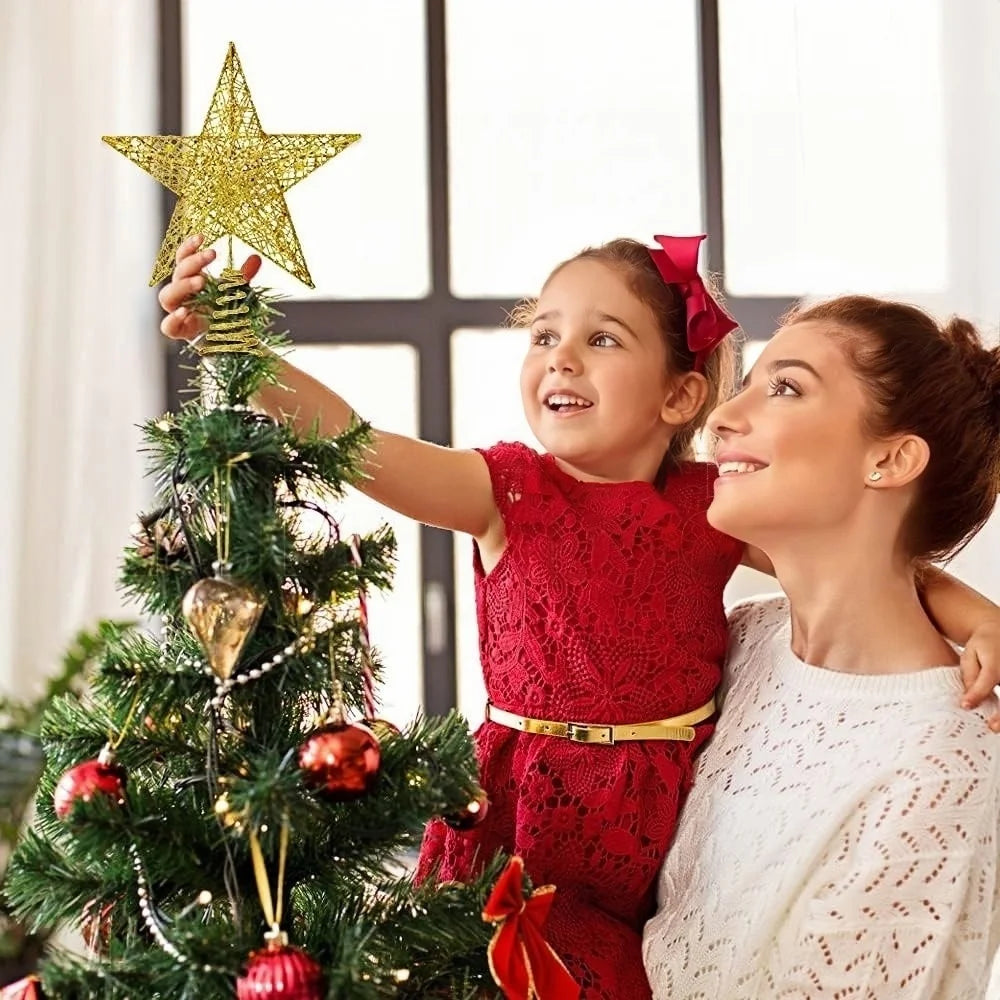Iron Glitter LED Christmas Tree Topper
