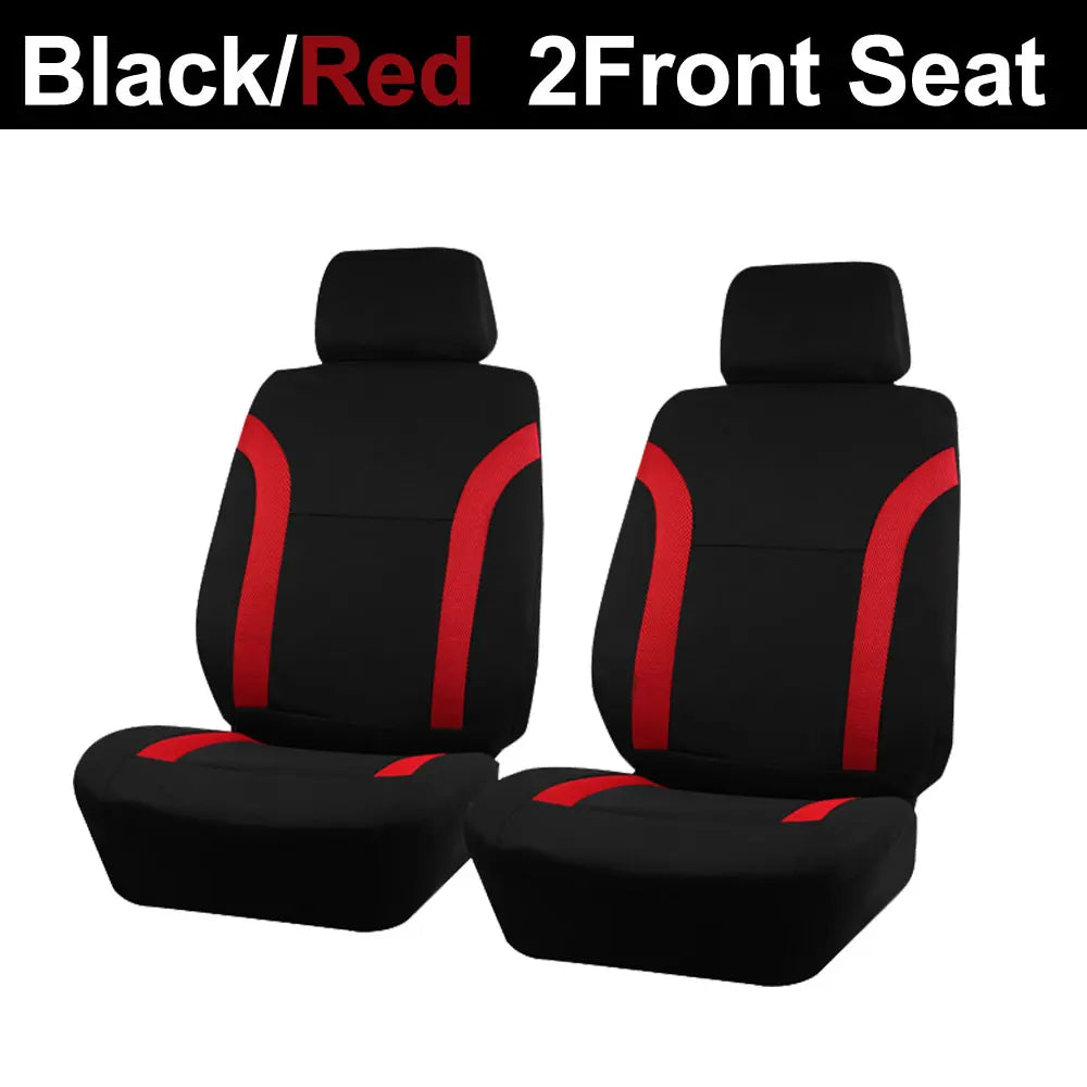 AUTO PLUS Sports Universal Polyester Car Seat Cover Set Fit Most Car Plain Fabric Bicolor Stylish Car Accessories Seat Protector