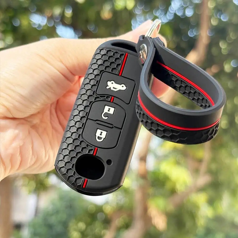 For Mazda 2 3 6 CX-5 CX-3 CX-9 CX-7 MX-5 Silicone Key Case With Keychain Protection Cover Car Key