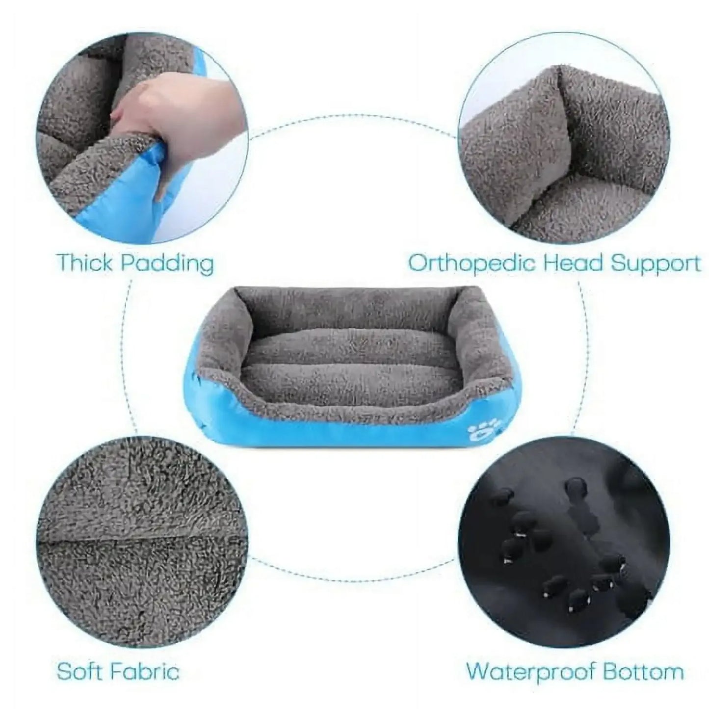 Color Square Winter Soft Warm House for Dog Bed for Dog Mat Waterproof Cat Bed Pet Bed for Large Medium Small Dog House - Urbizia