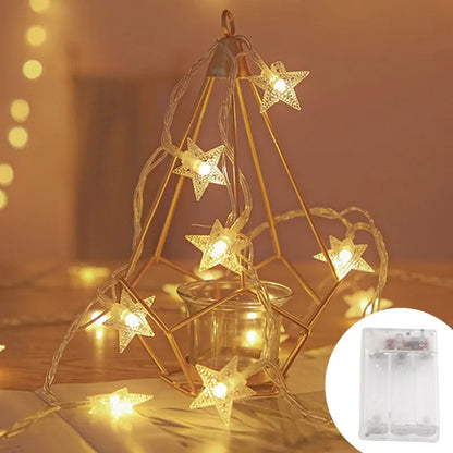 LED Star Chain String Lights Outdoor