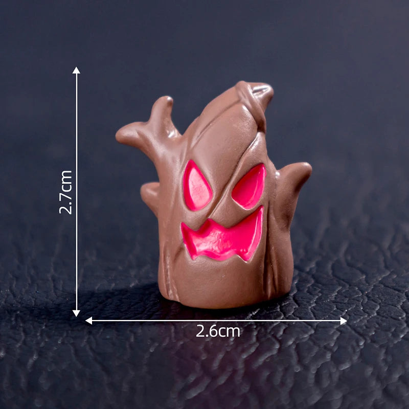Miniature Halloween Resin Figurines – 3D Horror Raven, Tombstone, Ghost & Skull Ornaments