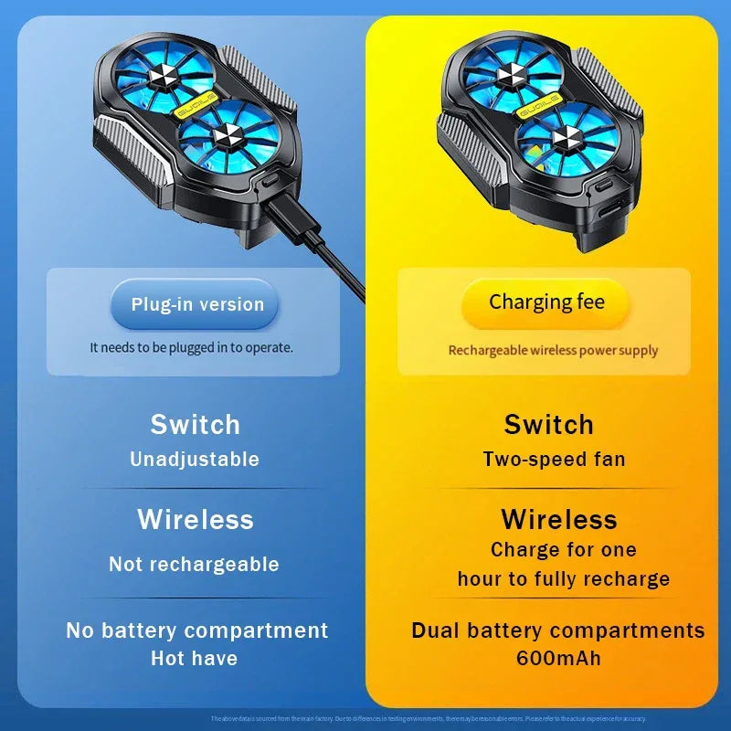 FS01 Dual Fan Mobile Phone Cooler with Battery Fast Heat Relief