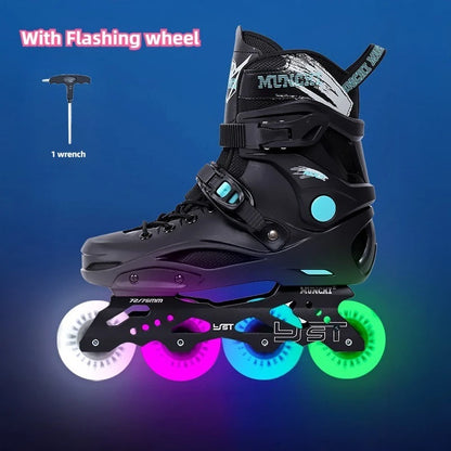 DF Adult Inline Skates Professional Roller Skating Shoes Freestyle Slalom Skates Outdoor Rollerblades for Men Women Fitness