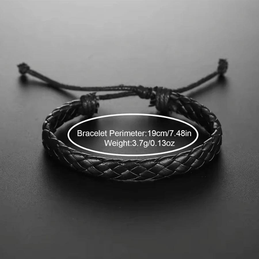 3PCS/Set Men Business Watches Casual Leather Band Analog Male's Quartz Watch Necklace Bracelet Set