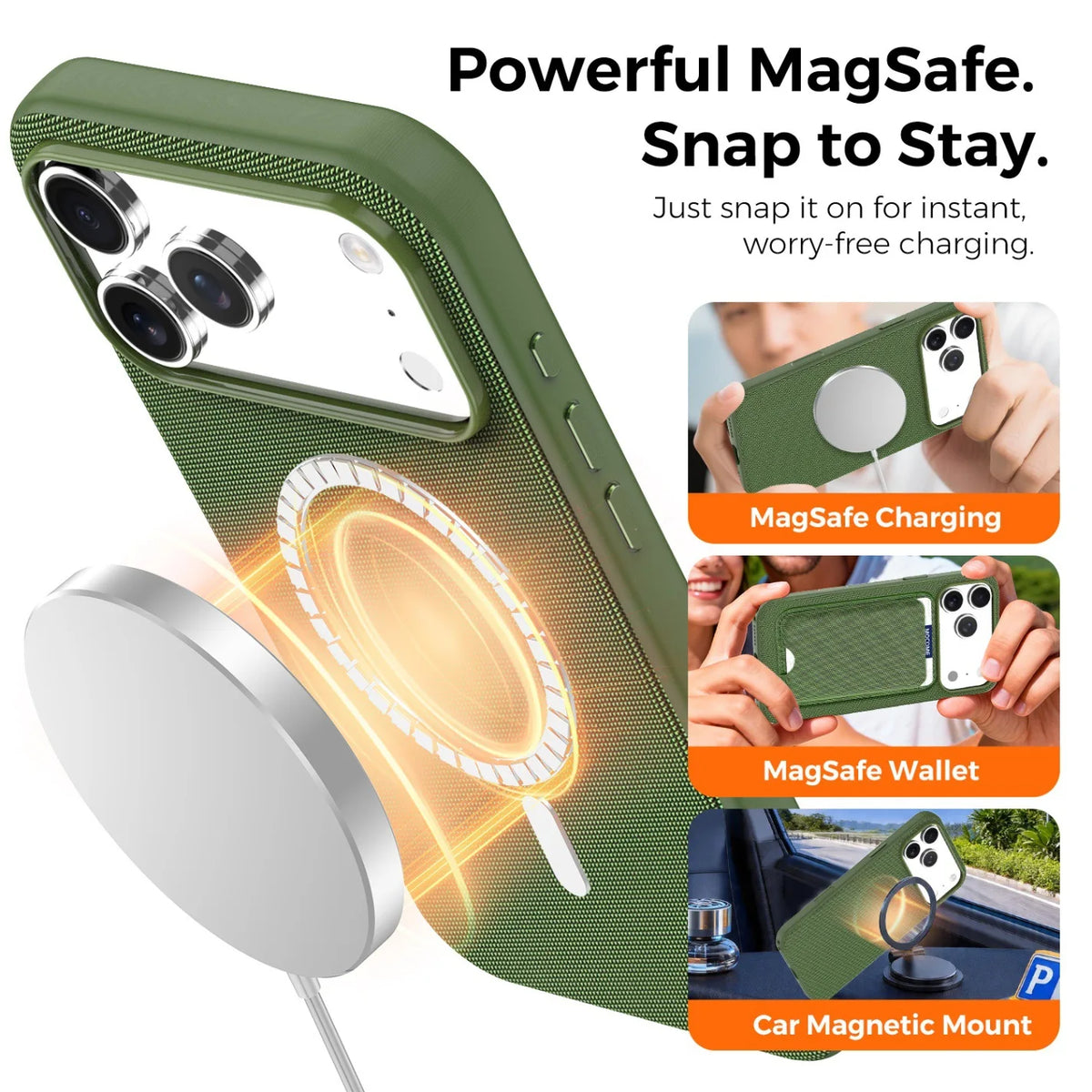 Luxury Tech Woven Fabric Magnetic Phone Case, Shockproof Scratch-Resistant Protective Cover with Magnetic Wireless Charging, Compatible with iPhone 18 Pro Max/17 Pro Max/16/15/14/13/Air