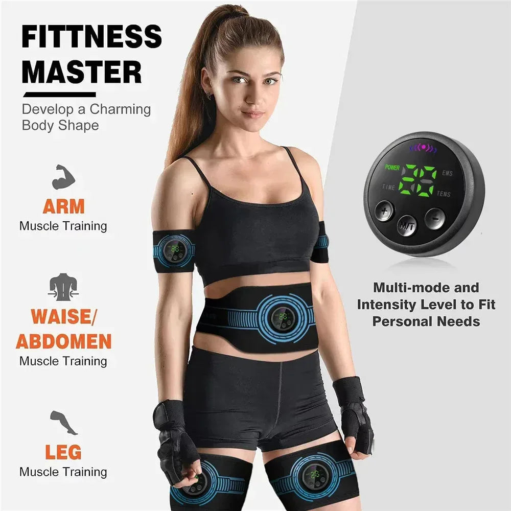 EMS Abdominal Fitness & Massage Belt – Intelligent USB Rechargeable - Urbizia