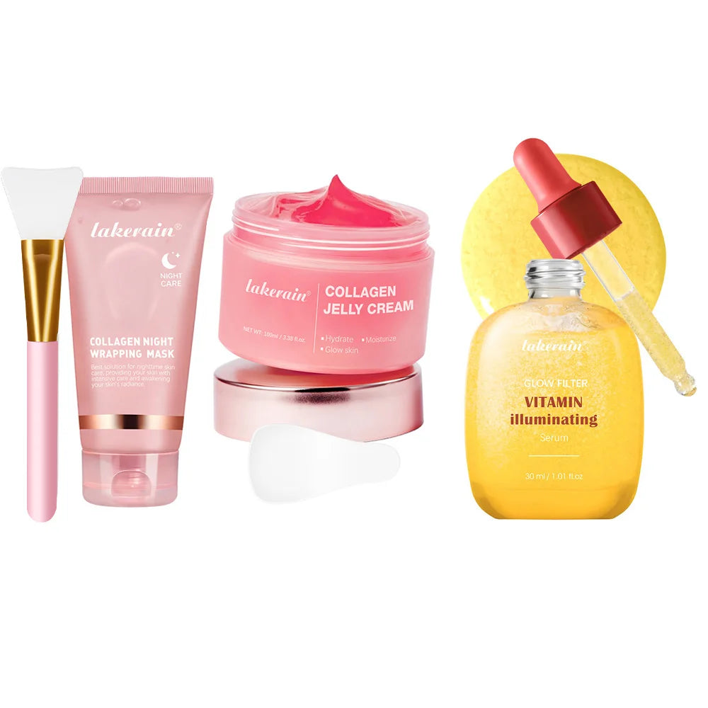 Collagen Jelly Cream Hydrolyzed Collagen Overnight Facial Mask Wrapping Peel-Off Mask Hydrating Firming Moisturizing SkinCare