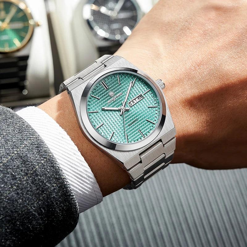 PAAZOMU Original Luxury Men Clock Fashion Luminous Waterproof Chronograph Date Watch For Man Leather Quartz Men's Watches Reloj