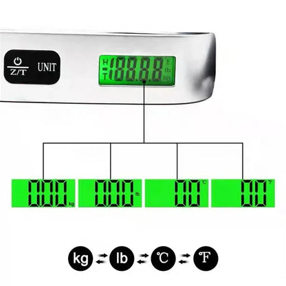 Portable Digital Luggage Scale – 50kg / 110lb LCD Hanging Scale - Urbizia