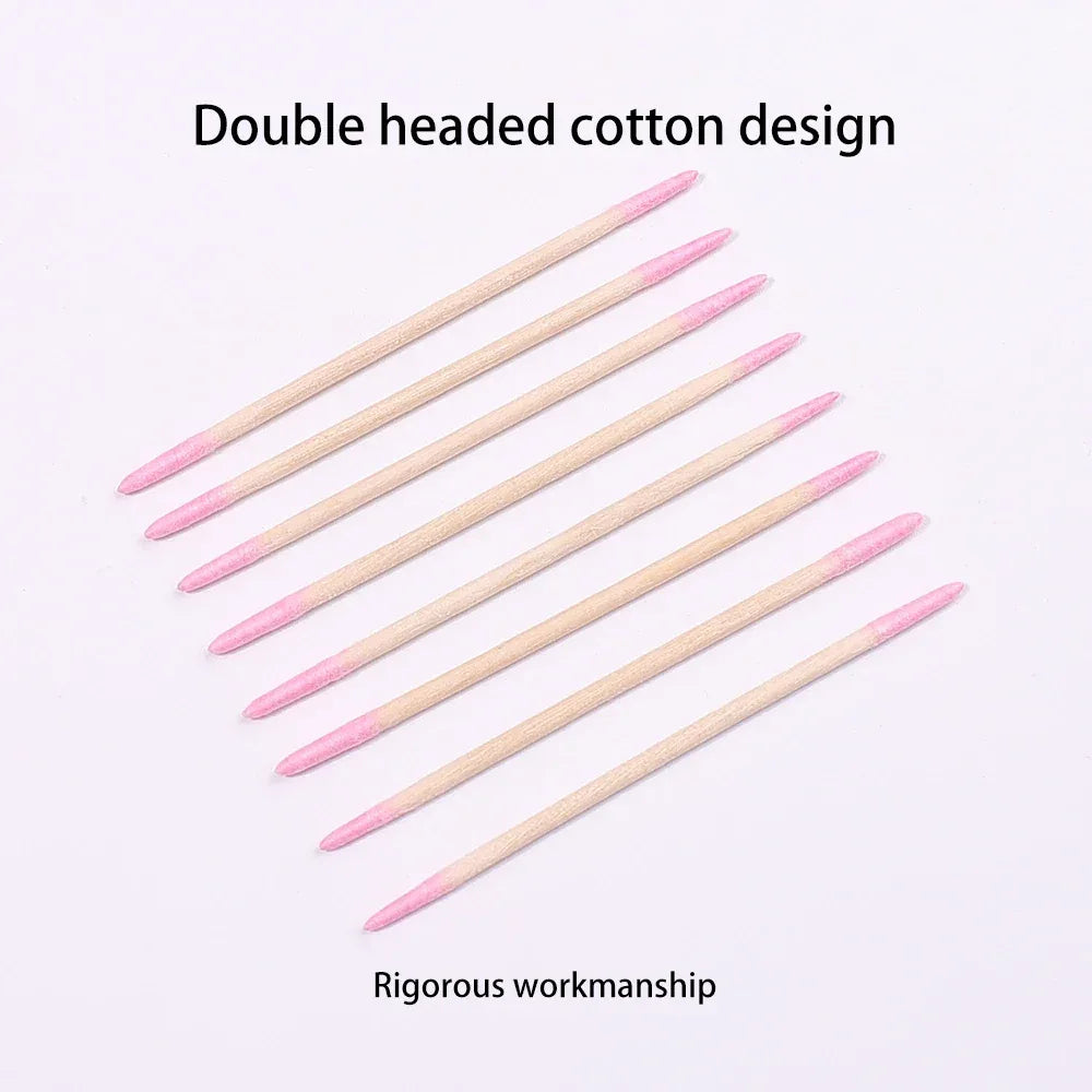 1/2/5/10PCS Nails Disposable Wood Cotton Swab Double Head Clean Sticks Manicure Cuticle Pusher Nail Polish Remover Art Tool