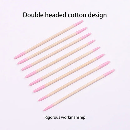 1/2/5/10PCS Nails Disposable Wood Cotton Swab Double Head Clean Sticks Manicure Cuticle Pusher Nail Polish Remover Art Tool