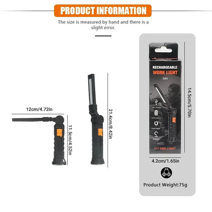 Portable USB Rechargeable COB LED Work Light - Urbizia