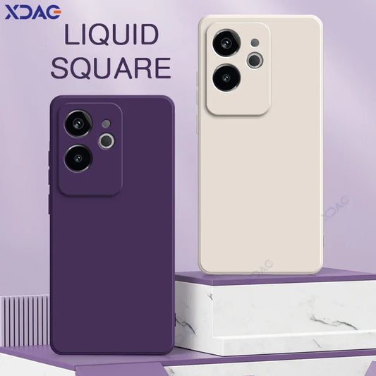 Luxury Dual Layer Cellphone Case for Realme GT6 GT 6 China 5G Full Camera Protection Soft Square Liquid Silicone Cover RealmeGT6