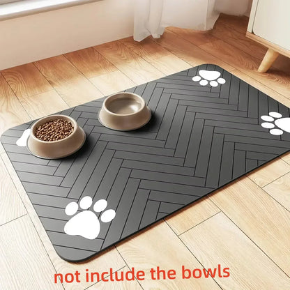 S（little kitten ）、M、L bsorbent Pet Feeding Mat, Waterproof Placemat for Dog & Cat Food & Water Bowls, Quick-Dry Rubber Backing - Urbizia
