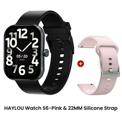 HAYLOU Watch S6 Smartwatch 2.01" HD Display Smart Watch Bluetooth Voice Callings IP68 Waterproof Fitness Tracking Smartwatch - Urbizia