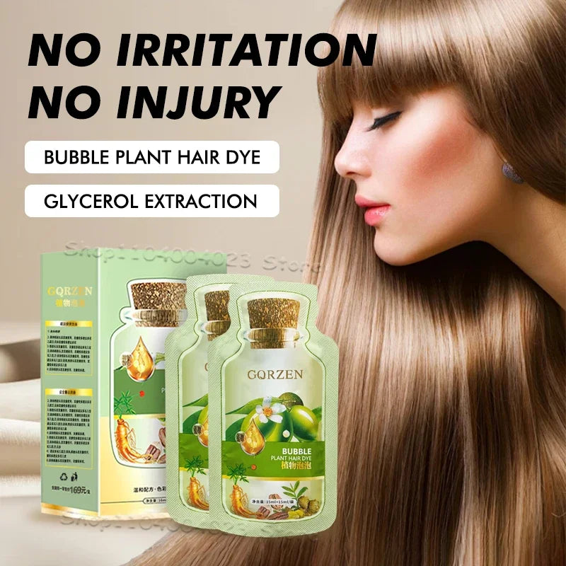 1/10 packs Pure Natural Herbal Hair Dye Shampoo 5 Minutes Change Hair Color Non-irritating Repair Gray White Hair Care Women Men