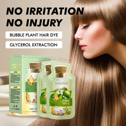 1/10 packs Pure Natural Herbal Hair Dye Shampoo 5 Minutes Change Hair Color Non-irritating Repair Gray White Hair Care Women Men