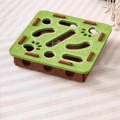 Cat Puzzle Toy Felt Puzzle Box Cat Exercise Toy With Ball Indoor Sports Entertainment Hunting Cat Toys For Indoor Cats - Urbizia
