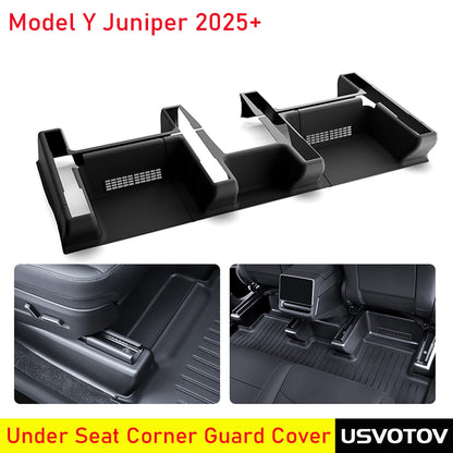 For Tesla Model Y Juniper 2025 2026 Under Seat Corner Guard Seat Slide Rail Protector Cover Anti-Kick Decor Flocking Accessories