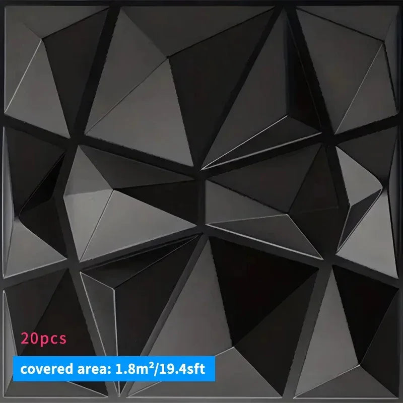 20PCS 3D Wall Panels 30x30cm Indoor Wall Decoration for Living Room Bedroom Hotel Office Mural Tile-Panel-Mold 3D Wall Sticker - Urbizia