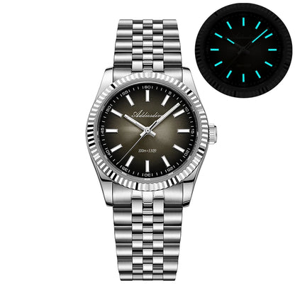 ADDIESDIVE New Men's Watch AD2073 Sapphire Glass 36mm VH31 Sunburst Quartz Watches 10Bar Waterproof Diving Luminous Wristwatch