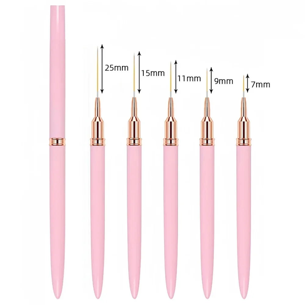 Nail Brush Pen 5pcs/set Nail Art Liner Brushes Set Elongated Striping Drawing Professional