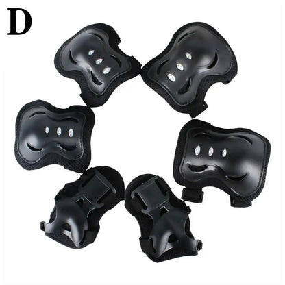 6PCS Kids Protective Gear Set for 3-15 Years, Knee Elbow Pads & Wrist Guards for Skateboard Cycling Skating Scooter