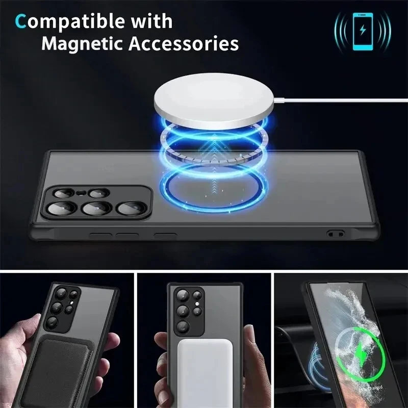 For Magsafe Magnetic Phone Case For Samsung Galaxy S26 S25 S24 S23 S22 S21 Ultra Plus FE Edge A56 A36 A17 A37 A57 5G Ultra Funda