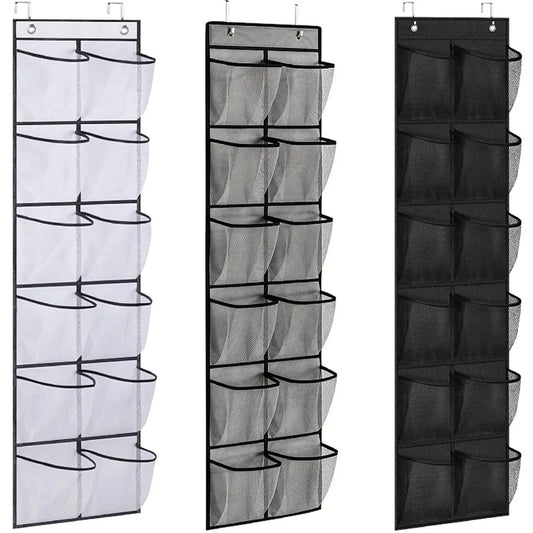 12-Pocket Over Door Shoe Organizer Mesh Storage Bag